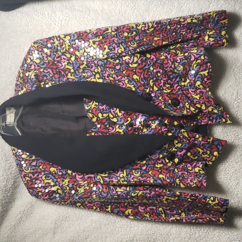 Fitted jacket paisley and sequence